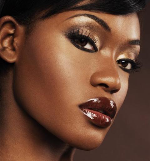 black skin makeup. and lip makeup depending